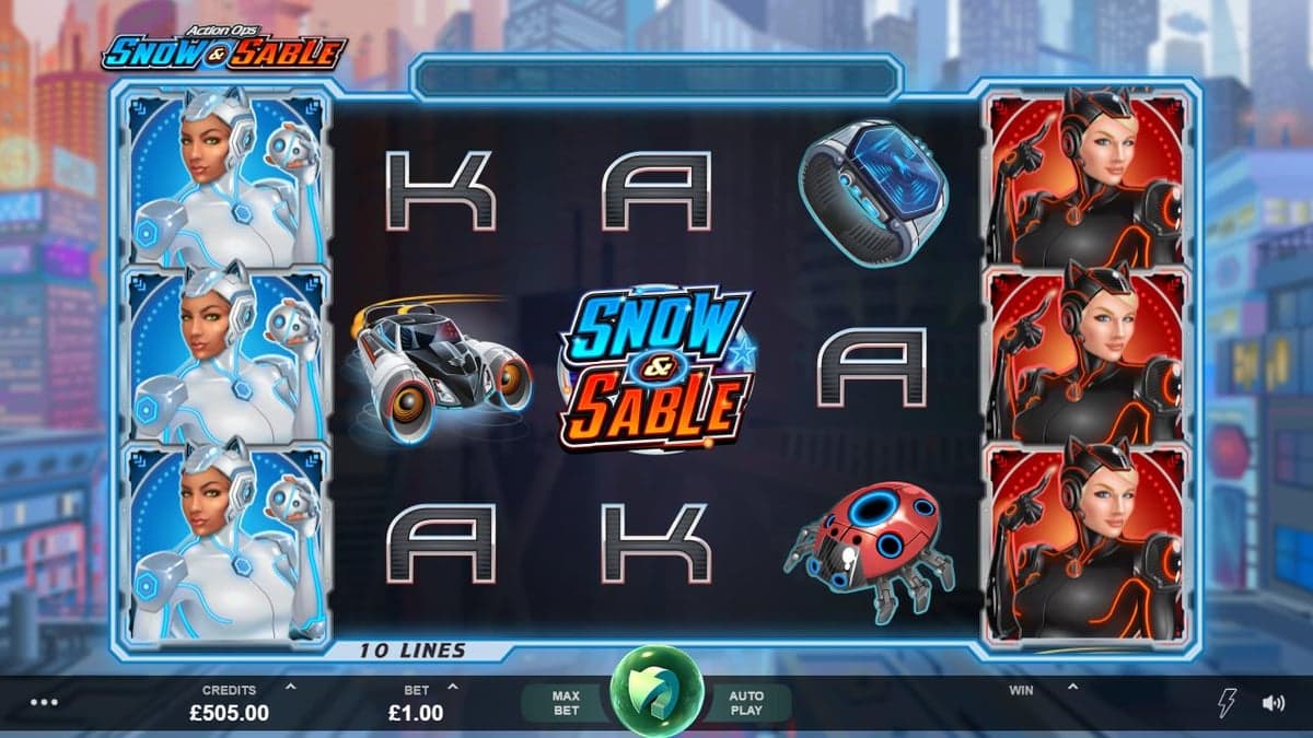 Action Ops: Snow & Sable base game screenshot — 5×3 reels