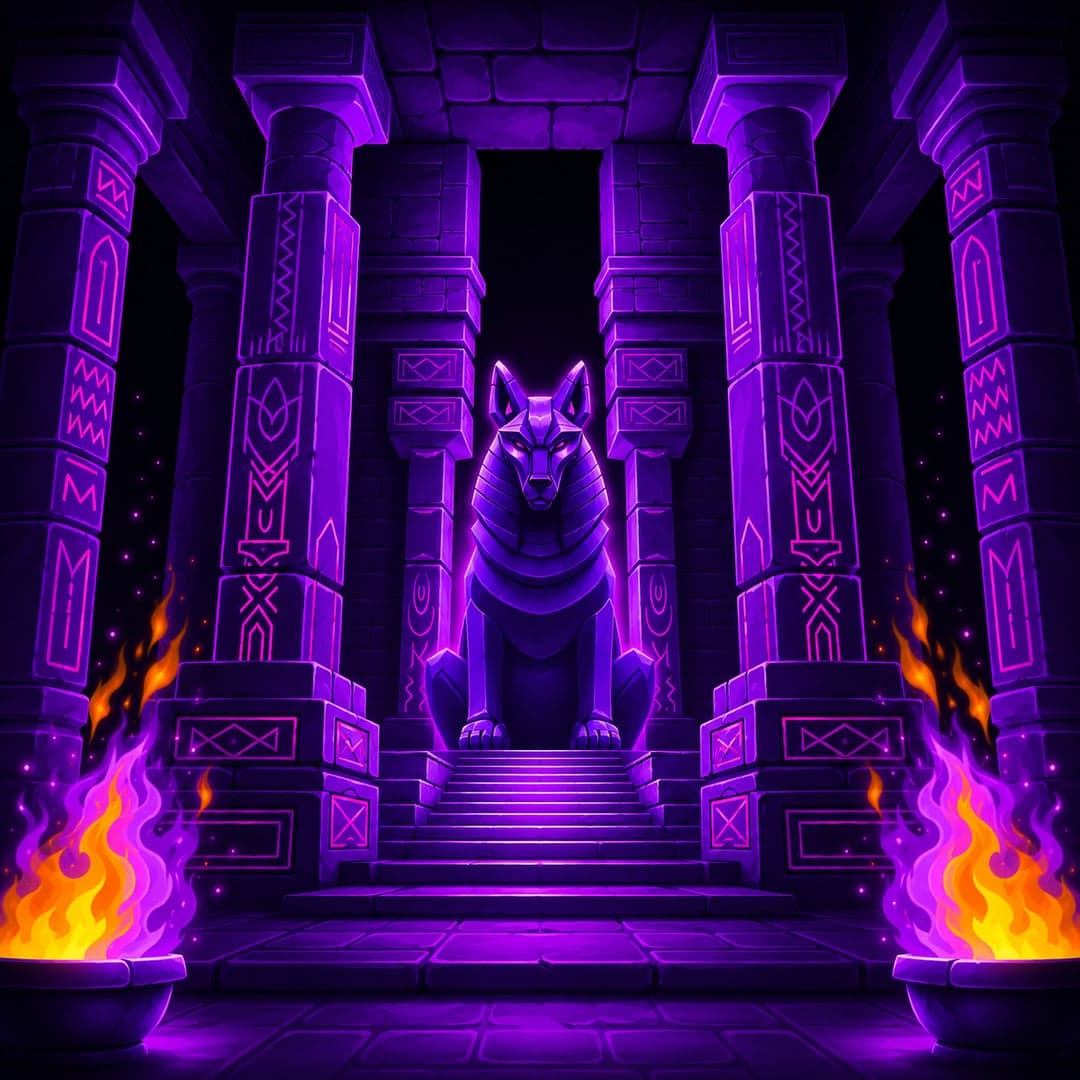 Alpha Gods Anubis key art — Ancient Egyptian mythology — Anubis, god of the underworld themed slot by PearFiction Studios, 2025