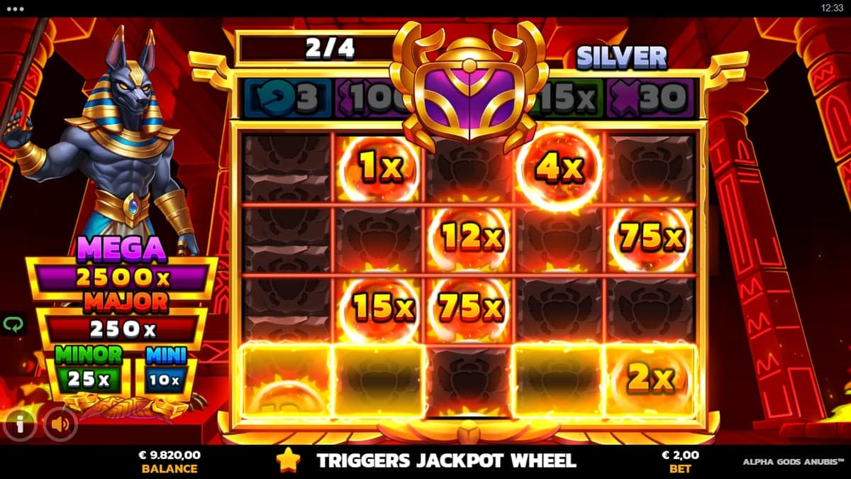 Alpha Gods Anubis bonus round screenshot — free spins feature