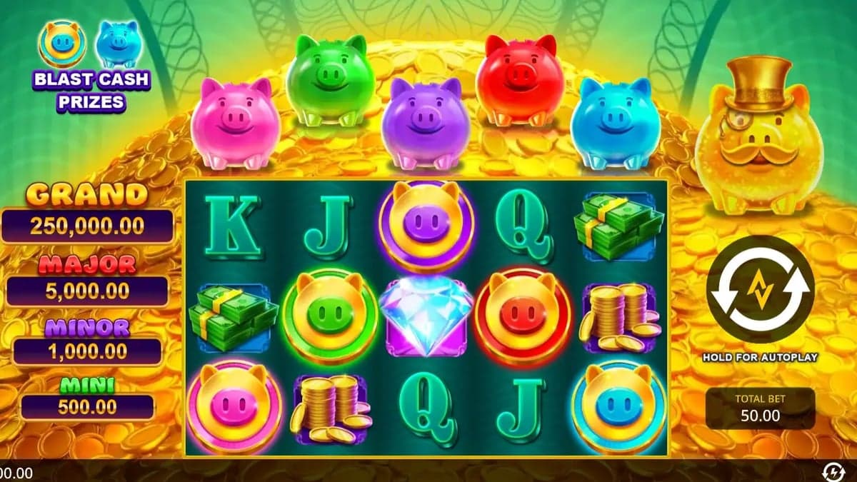 Area Link: Bank Boss base game screenshot — 5×3 reels