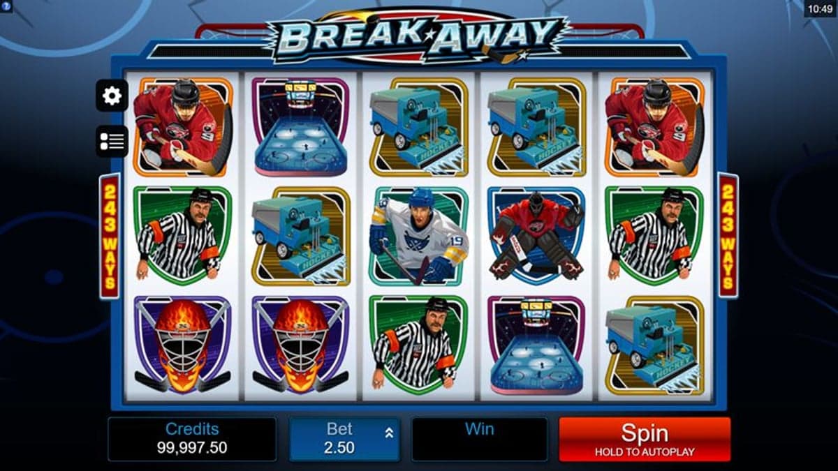 Break Away base game screenshot — 5×4 reels