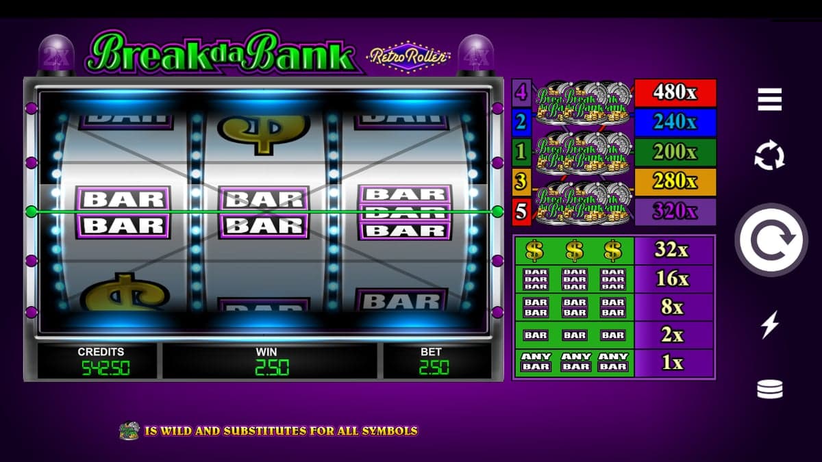 Break Da Bank Retro Roller bonus round screenshot — free spins feature