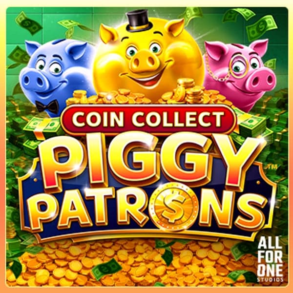 Coin Collect: Piggy Patrons — Piggy banks, coins and gold — a money-collector pub theme with three patron pig characters themed slot