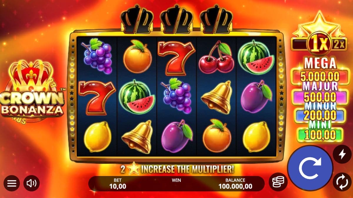 Crown Bonanza base game screenshot — 5×3 reels