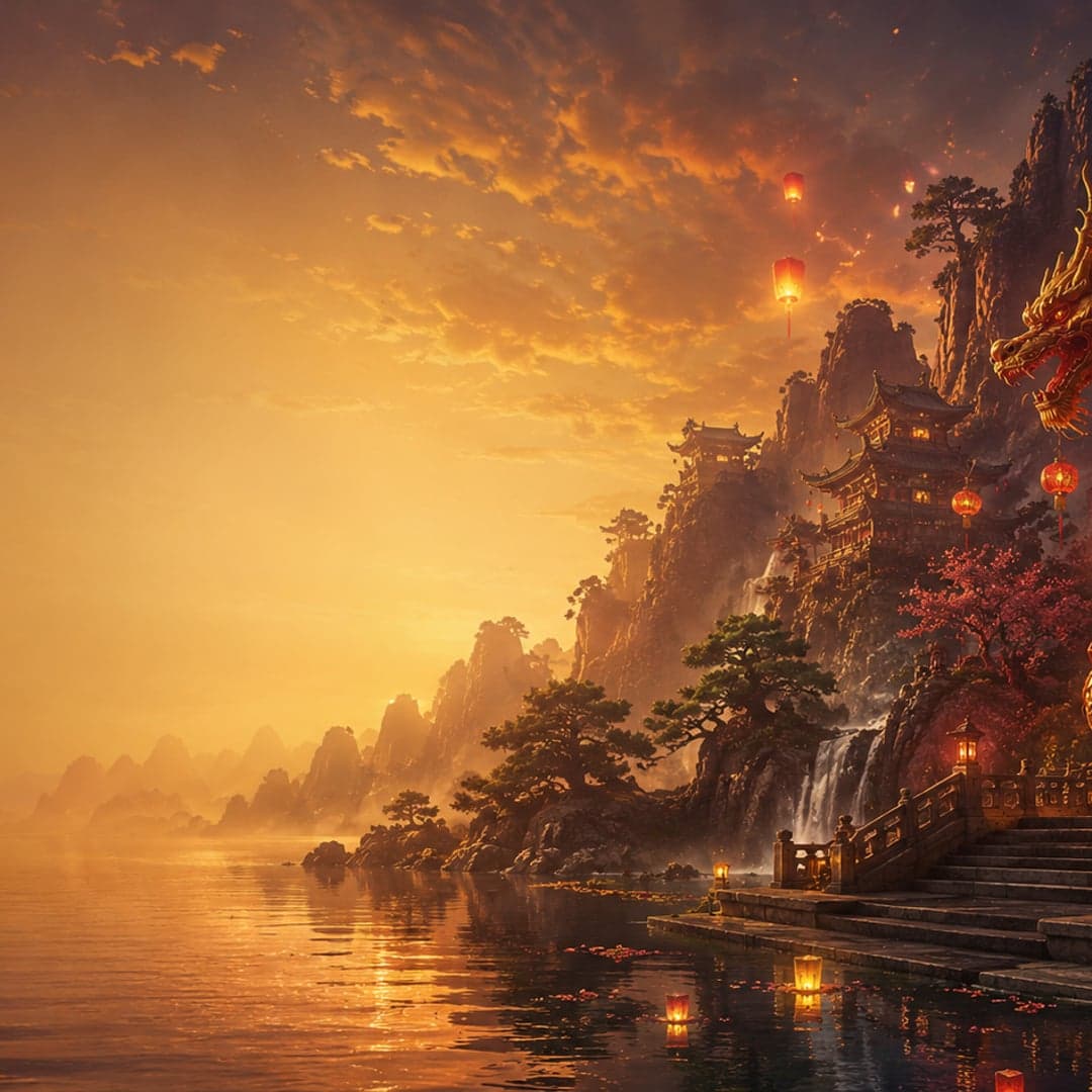 Dragon Dance key art — Chinese New Year themed slot by Microgaming, 2015