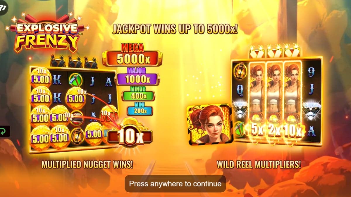 Explosive Frenzy bonus round screenshot — free spins feature