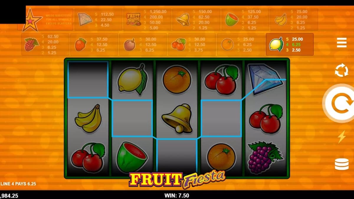 Fruit Fiesta bonus round screenshot — free spins feature