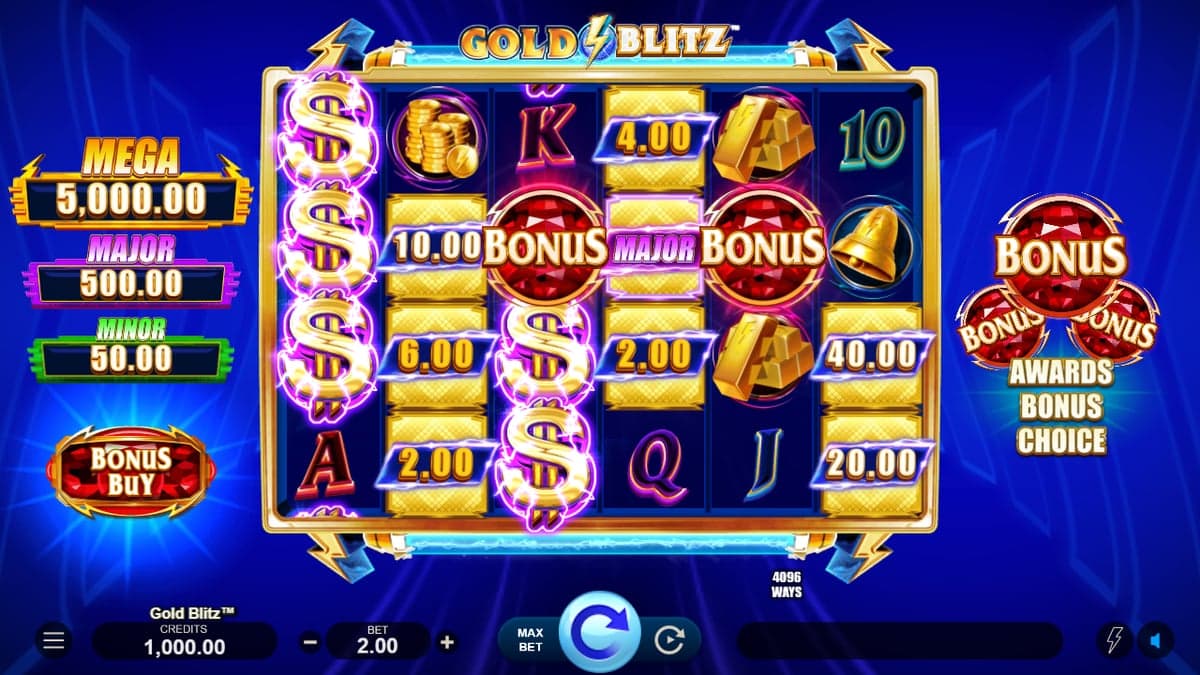 Gold Blitz base game screenshot — 5×3 reels