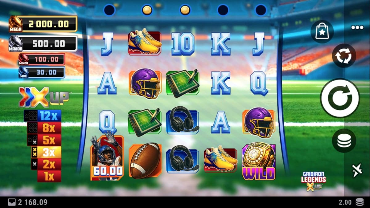 Gridiron Legends X UP base game screenshot — 5×4 reels