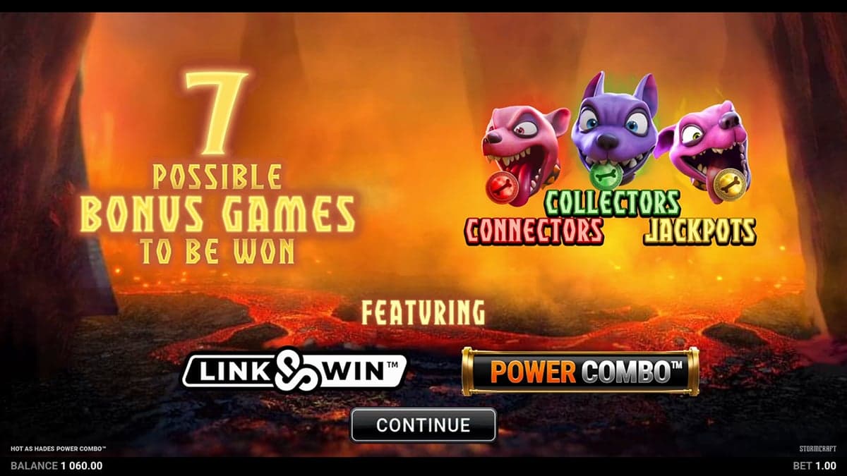 Hot As Hades Power Combo bonus round screenshot — free spins feature