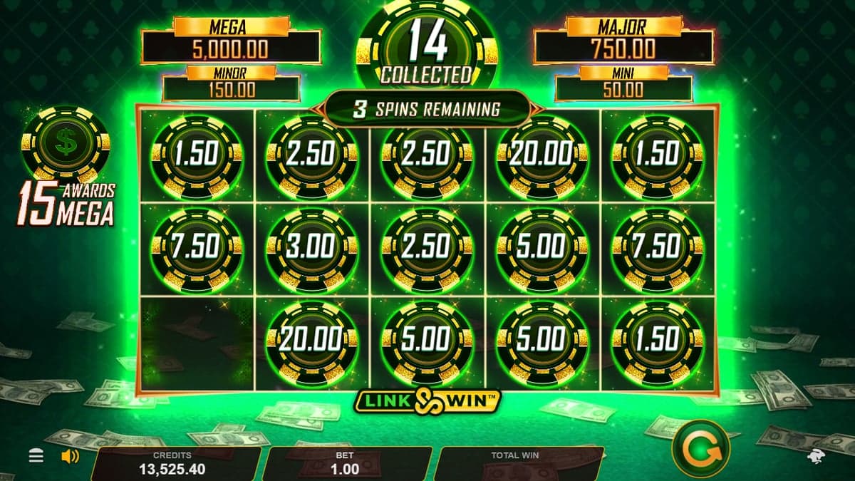 Hyper Gold bonus round screenshot — free spins feature