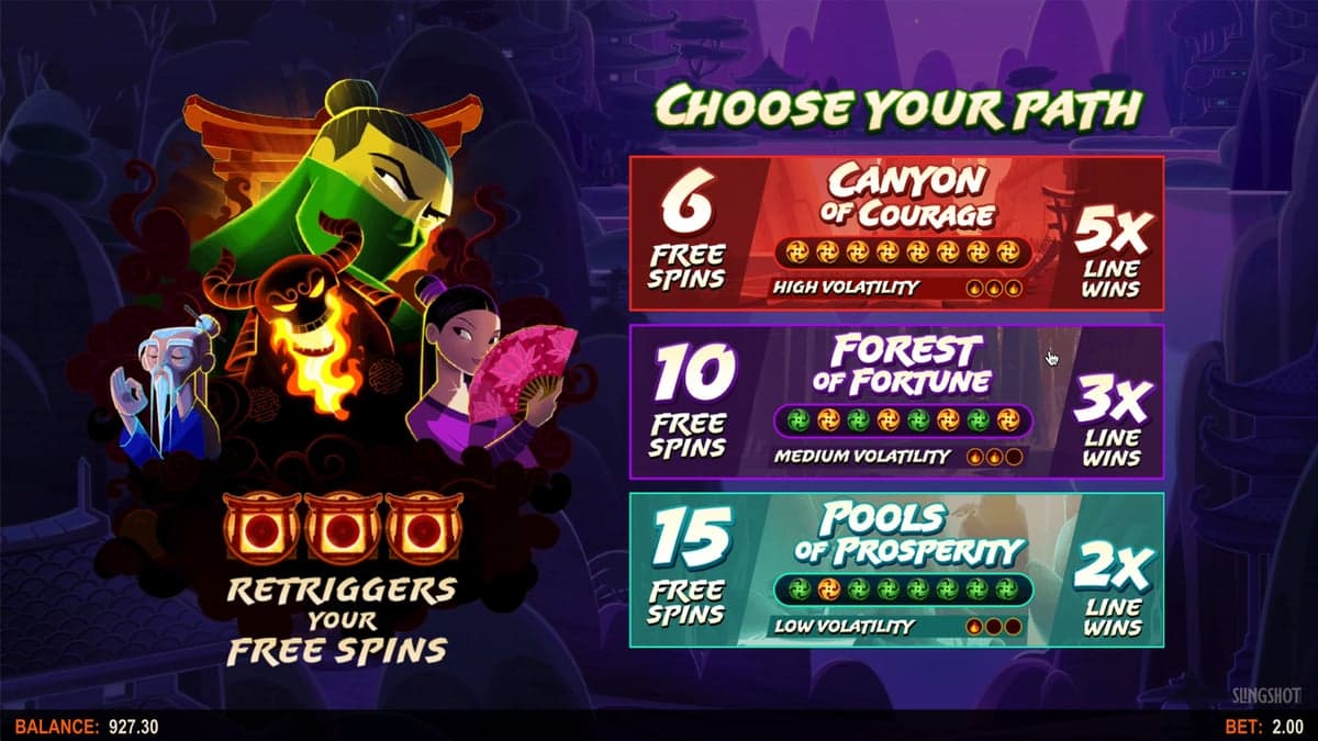 Jade Shuriken bonus round screenshot — free spins feature