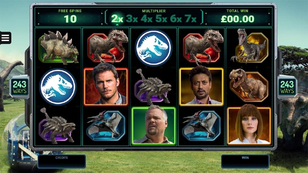 Jurassic World bonus round screenshot — free spins feature