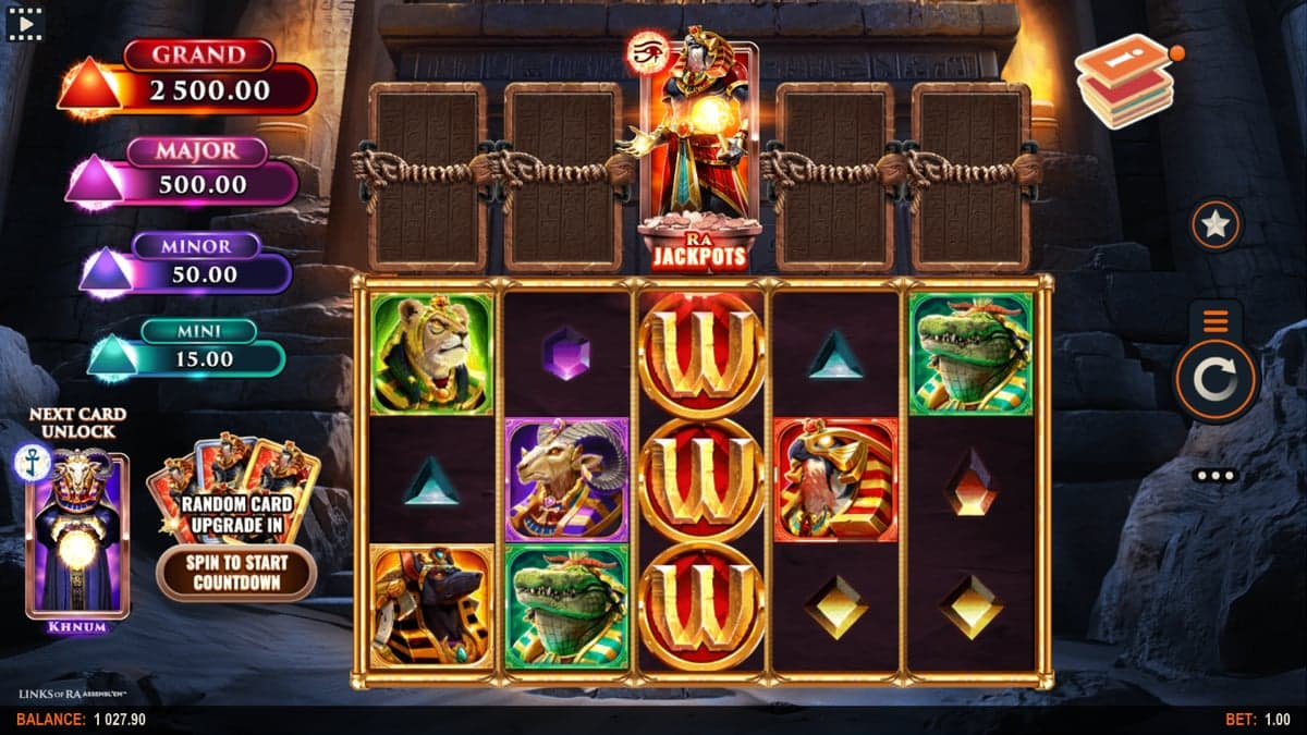 Links of Ra ASSEMBL'EM Power Combo base game screenshot — 5×3 reels