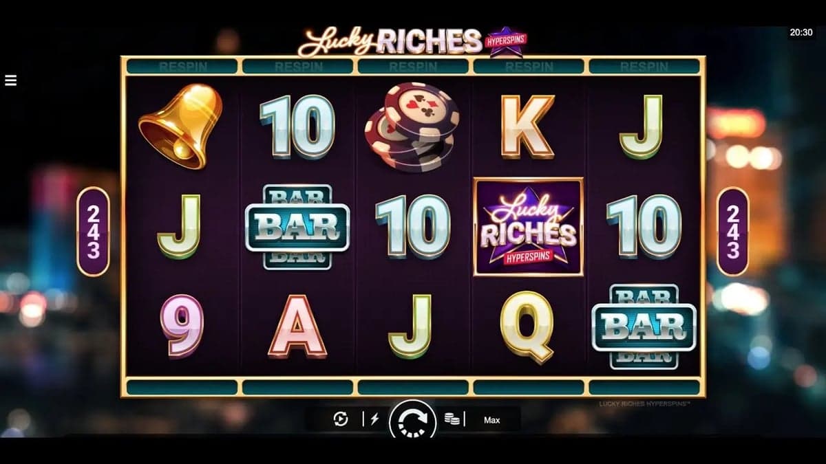 Lucky Riches Hyperspins base game screenshot — 5×3 reels