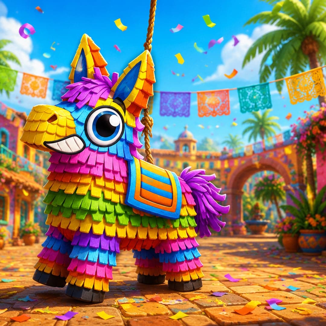 Piñata Rush Express key art — Mexican fiesta themed slot by Area Vegas, 2025
