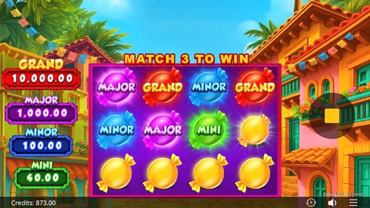 Piñata Rush Express bonus round screenshot — free spins feature