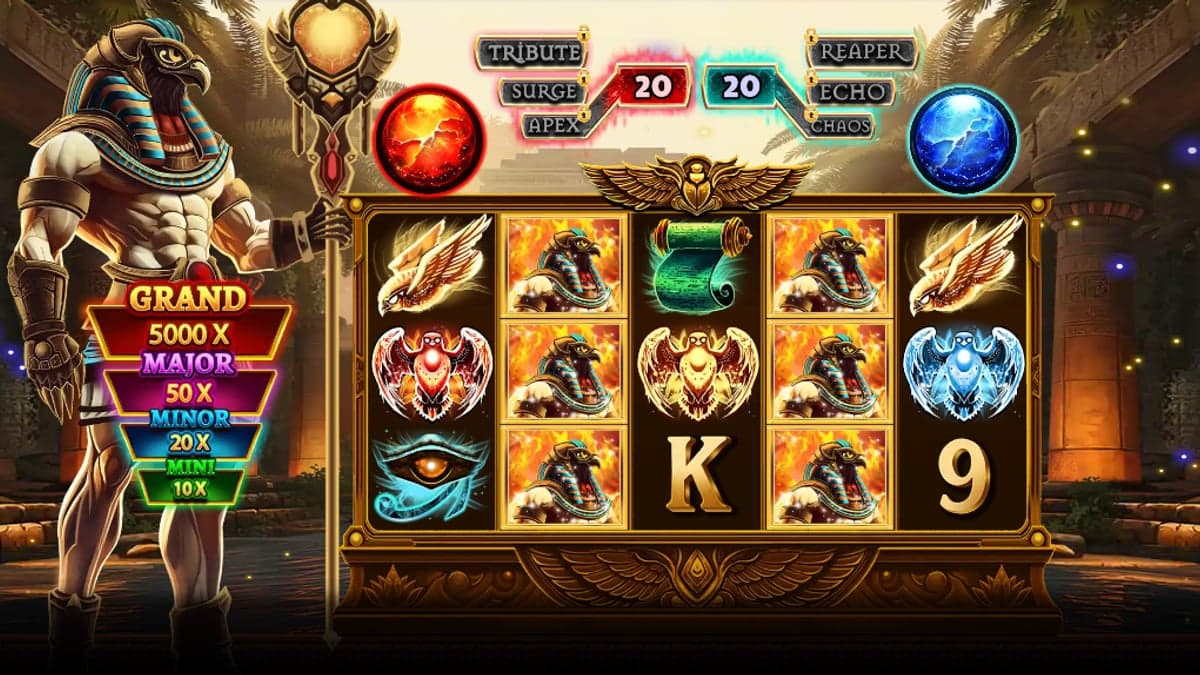 Ra Unleashed base game screenshot — 5×3 reels