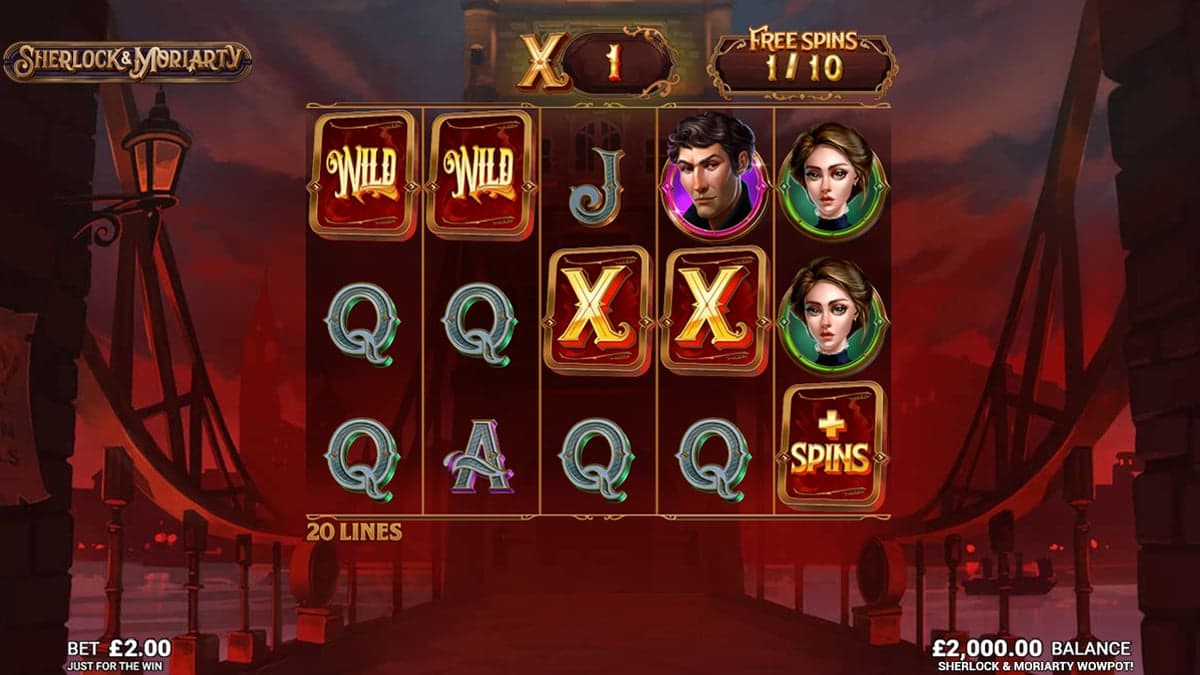 Sherlock & Moriarty WowPot jackpot wheel screenshot
