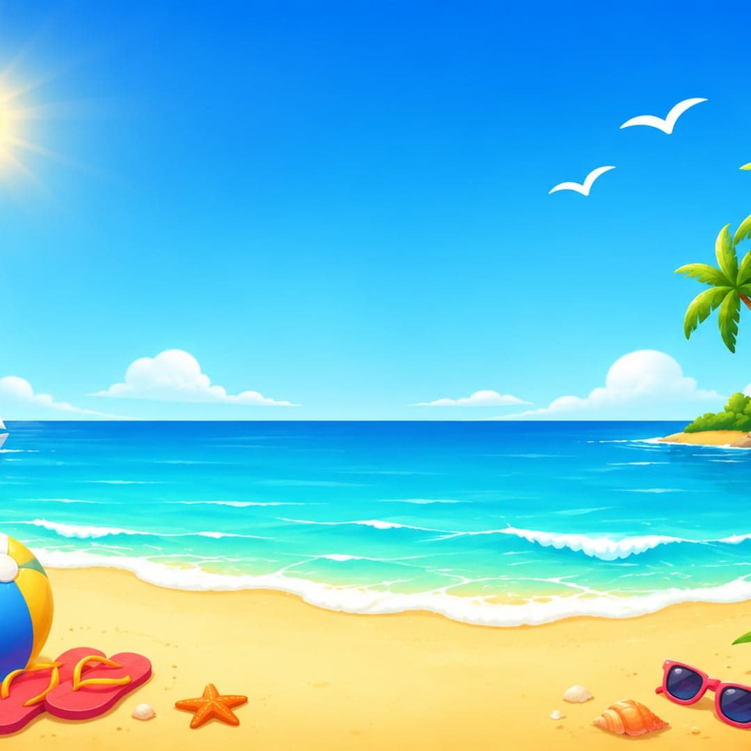 Summer Holiday key art — European summer holiday themed slot by Microgaming, 2013