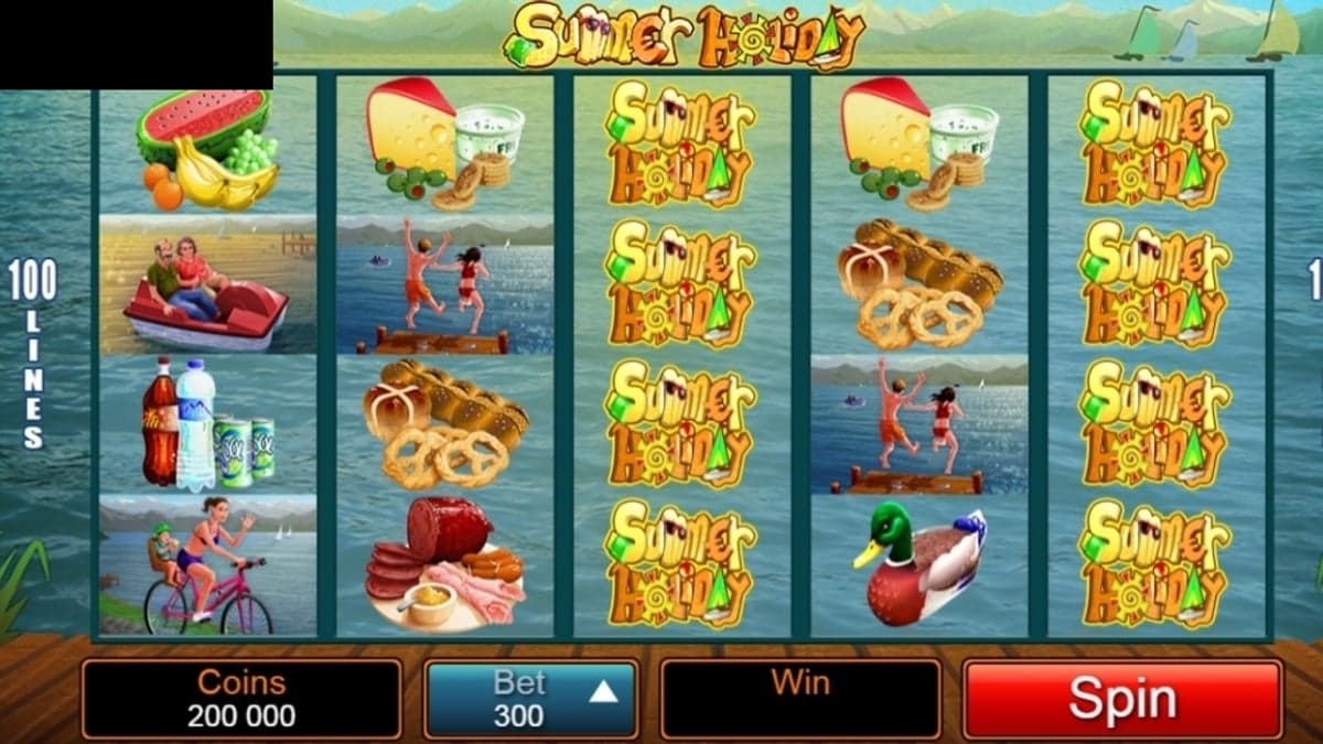 Summer Holiday base game screenshot — 5×3 reels