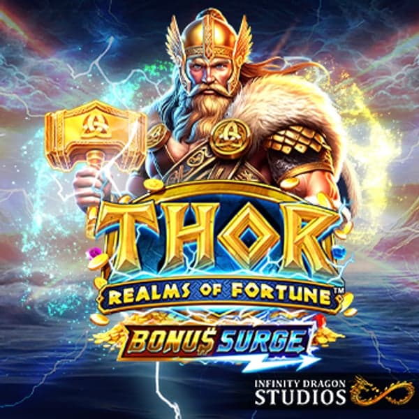 Thor: Realms of Fortune — Norse mythology — Thor defending Asgard with Mjolnir, ravens and lightning themed slot
