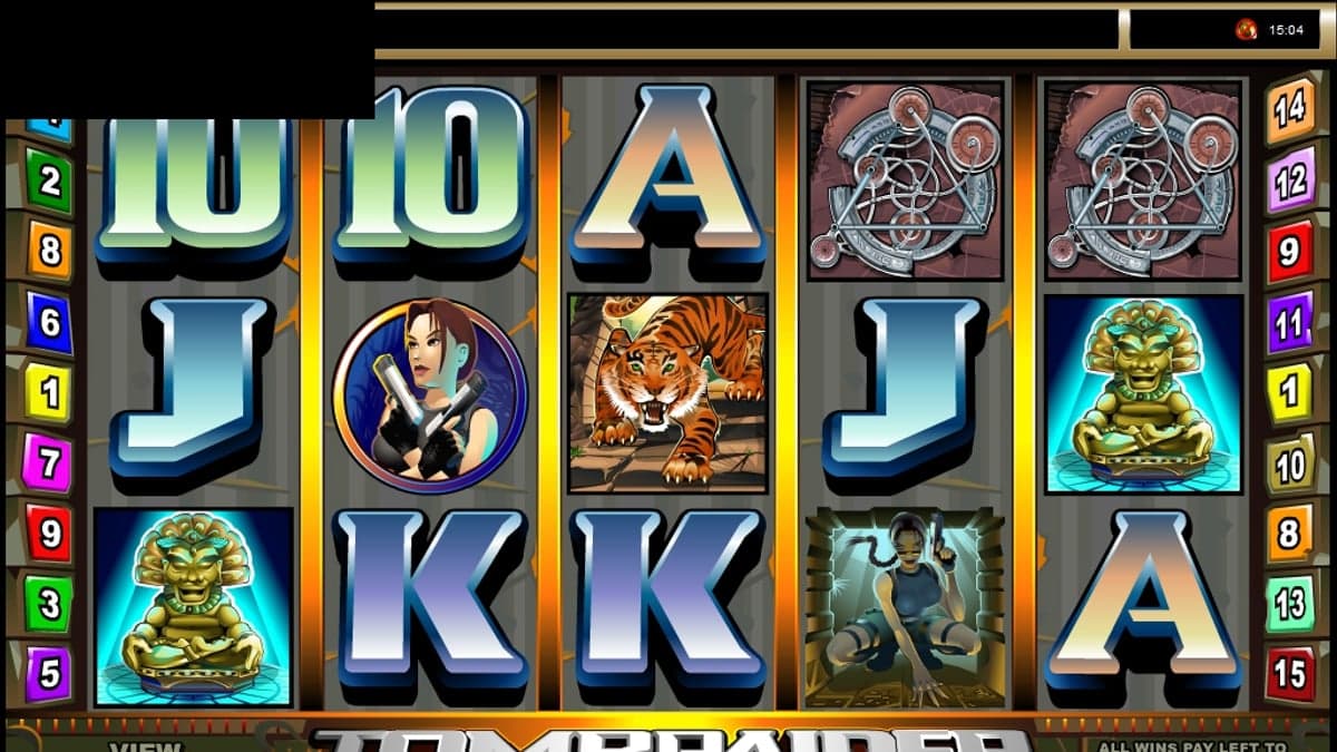 Tomb Raider base game screenshot — 5×3 reels