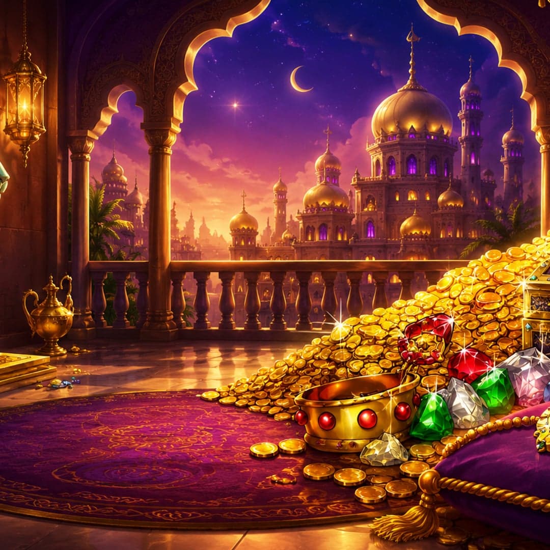 Treasure Palace key art — Asian palace / jewels themed slot by Microgaming, 2003