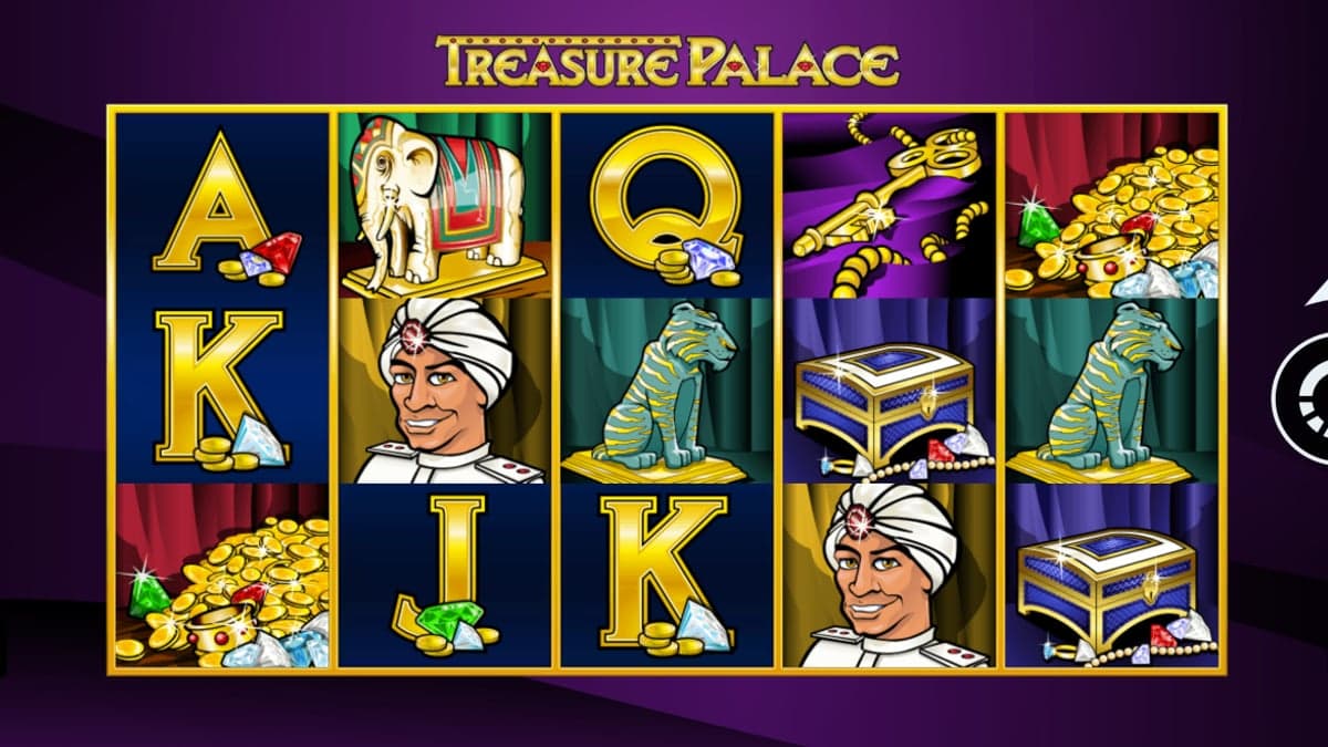 Treasure Palace base game screenshot — 5×3 reels