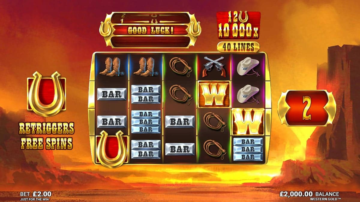 Western Gold bonus round screenshot — free spins feature