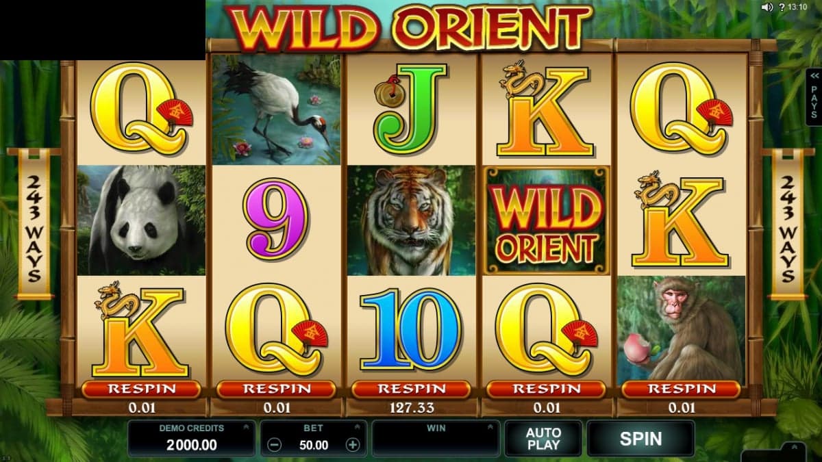 Wild Orient base game screenshot — 5×3 reels